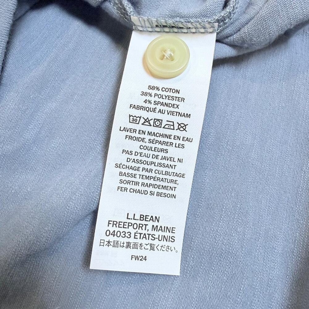 NWT LL Bean Mens Lakewashed Performance Polo Shirt XXL Tall Chalk Blue Pocket - Picture 5 of 9